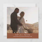 Boho Chic Terracotta Foto Zurück Save The Date (Rückseite)