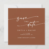 Boho Chic Terracotta Foto Zurück Save The Date (Vorderseite)