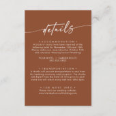 Boho Chic Terracotta Hochzeit Details Begleitkarte (Vorderseite)
