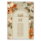 Boho Chic Terracotta Ivory Sage Floral Wedding Tischnummer (Rückseite)