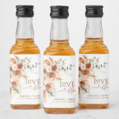 Boho-Chic Terracotta-Liebe in Bloom Favor Wedding Alkoholflaschenetikett (Flaschen)