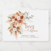 Boho-Chic Terracotta-Liebe in Bloom Favor Wedding Alkoholflaschenetikett (Einzelnes Label)
