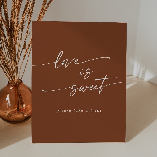 Boho Chic Terracotta Liebe ist süße Hochzeit Sockelschild