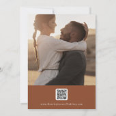 Boho Chic Terracotta Multi Foto QR Code Save The Date (Rückseite)