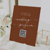 Boho Chic Terracotta QR Code Wedding Program Sockelschild