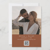 Boho Chic Terracotta QR Foto Calendar Save The Date (Rückseite)