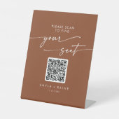 Boho Chic Terracotta Seekarte QR Code Sockelschild (Vorderseite)