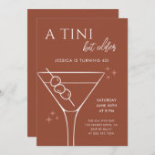 Boho Chic Terracotta Tini Bit Ältere 40. Geburtsta Einladung (Vorne/Hinten)
