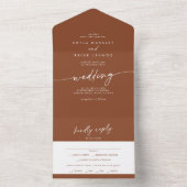 Boho Chic Terracotta UAWG Wedding All In One Einladung (Innen Boden)