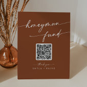 Boho Chic Terracotta Wedding Honeymoon Fund Sockelschild