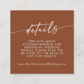 Boho Chic Terracotta Wedding QR Code Details Begleitkarte (Vorderseite)