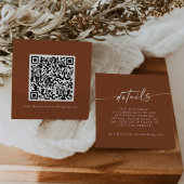 Boho Chic Terracotta Wedding QR Code Details Begleitkarte