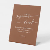 Boho Chic Terracotta Wedding Signature Drink Sockelschild (Vorderseite)