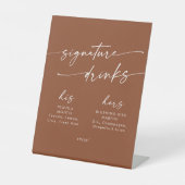 Boho Chic Terracotta Wedding Signature Drinks Sockelschild (Vorderseite)