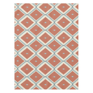Boho Chic Terrakotta und Indigo geometrisches Ikat Tischdecke