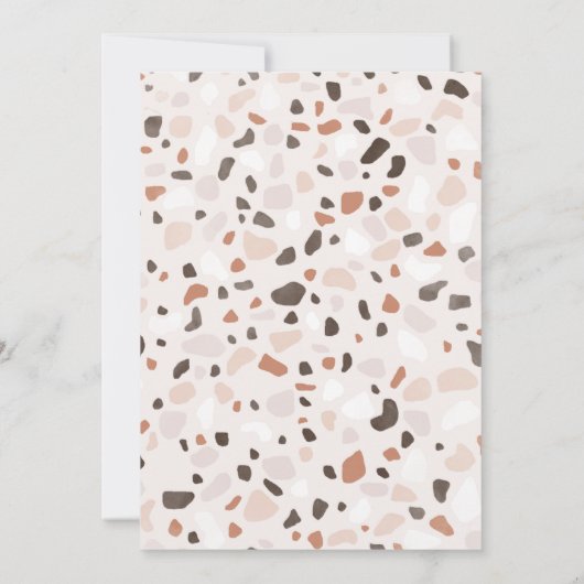 Boho Chic Terrazzo Kinderdusche Einladung (Rückseite)