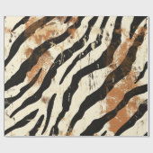 Boho Chic Tiger Print Design Geschenkpapier (Flach)