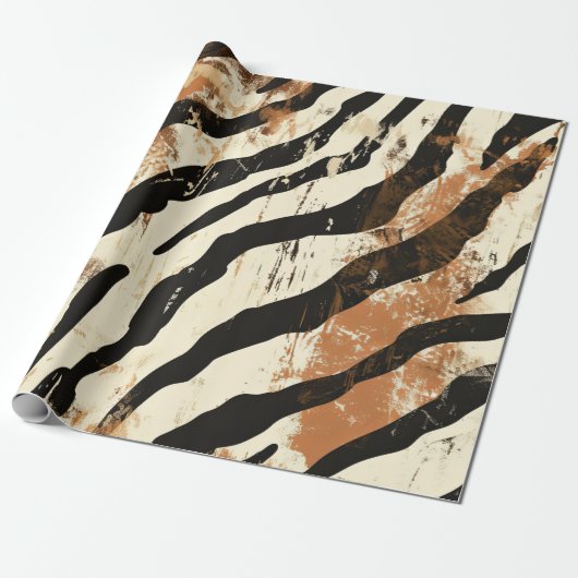Boho Chic Tiger Print Design Geschenkpapier (Ungerollt)