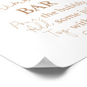 Boho-chic-Trockenpalmen-Mimosa-Bar-Schild Poster (Ecke)