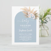 Boho Chic Tropical Baby Shower Boy Einladung (Stehend Vorderseite)