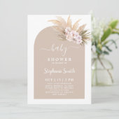 Boho Chic Tropical Baby Shower Girl Einladung (Stehend Vorderseite)
