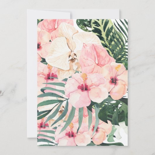 Boho Chic Tropical Bridal Dusche INeritation Einladung (Rückseite)