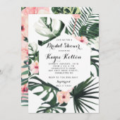 Boho Chic Tropical Bridal Dusche INeritation Einladung (Vorne/Hinten)