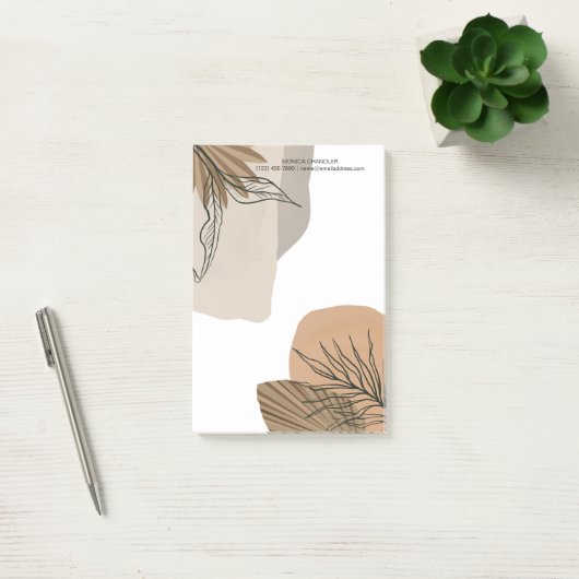 Boho Chic Tropical Monogram Post-it Klebezettel (Büro)