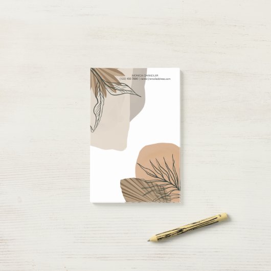 Boho Chic Tropical Monogram Post-it Klebezettel (Auf Schreibtisch)