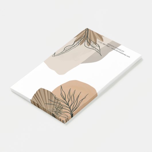 Boho Chic Tropical Monogram Post-it Klebezettel (angewinkelt)