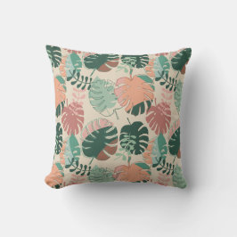 Boho Chic Tropical Monstera Pflanze Pattern Kissen