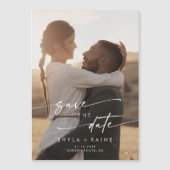 Boho Chic Verlobung Foto Hochzeit Speichern Sie da Magneteinladung (Vorderseite)