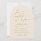 Boho Chic Vintag Gold Arc Probe Dinner Einladung (Vorderseite)