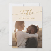 Boho Chic Vintag Gold Foto Tischnummern (Rückseite)