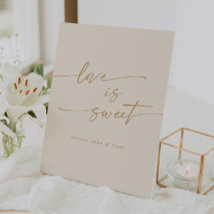 Boho Chic Vintag Gold Liebe ist süße Hochzeit Sockelschild