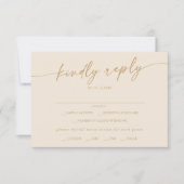 Boho Chic Vintag Gold Menü Auswahl RSVP Karte (Vorderseite)