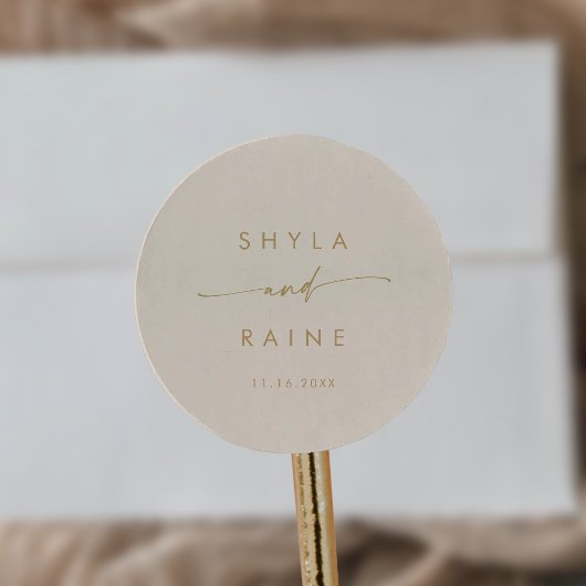 Boho Chic Vintag Gold Names Umschlag Aufkleber