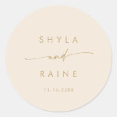 Boho Chic Vintag Gold Names Umschlag Aufkleber (Vorderseite)