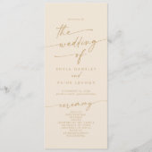 Boho Chic Vintag Gold Tee Lange Hochzeit Programm (Vorderseite)