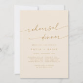 Boho Chic Vintag Gold Wedding Probe Dinner Einladung (Vorderseite)