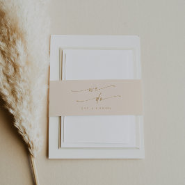 Boho Chic Vintag Gold wir Hochzeit machen Einladungsbanderole