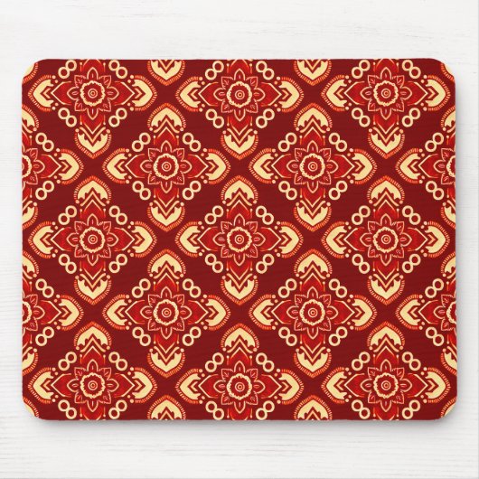 Boho-Chic Vintage-Blumenmuster Mousepad (Vorne)