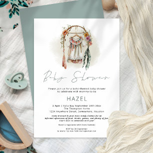 Boho Chic Vintage-Kleidung Mädchen Junge Baby-Part Einladung
