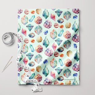 Boho Chic Wasserfarbe Edelsteine Stoff