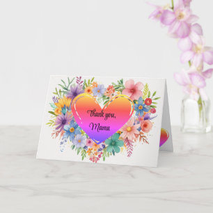 Boho, Chic, Wasserfarben-Blumen-Muttertag Karte