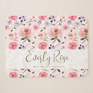 Boho Chic Wasserfarbenflorieren Personalisiert Sta Sherpadecke