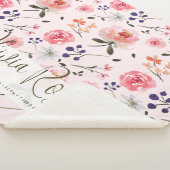 Boho Chic Wasserfarbenflorieren Personalisiert Sta Sherpadecke (3/4)