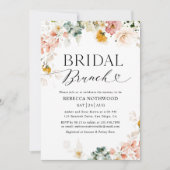 Boho Chic Watercolor Blume Bridal Brunch Einladung (Vorderseite)