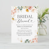 Boho Chic Watercolor Blume Bridal Brunch Einladung (Stehend Vorderseite)