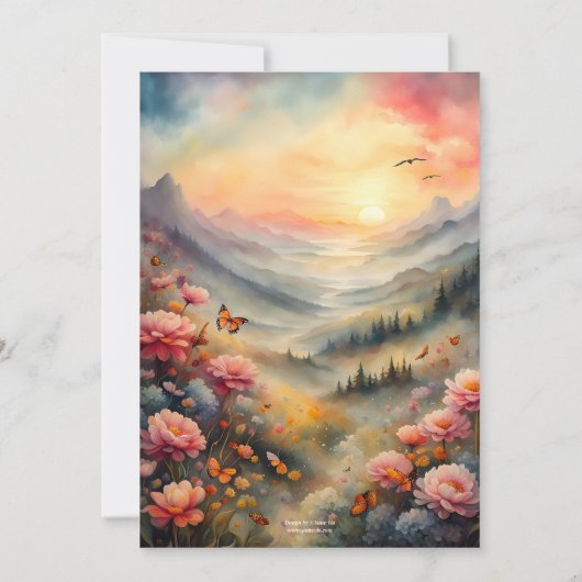 Boho Chic Watercolor Brautparty Einladung (Rückseite)